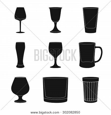 Vector Design Of Texture And Volume Logo. Set Of Texture And Container Stock Vector Illustration.