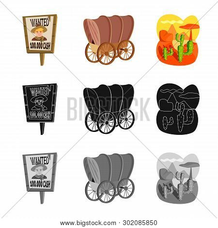 Vector Design Of Texas And History Symbol. Set Of Texas And Culture Vector Icon For Stock.