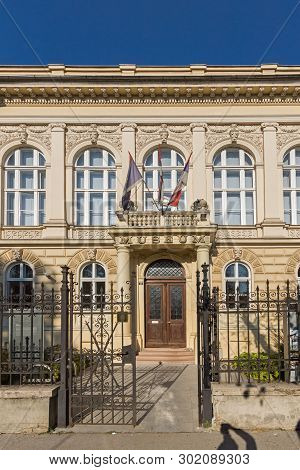 Novi Sad, Vojvodina, Serbia - November 11, 2018: Building Of Museum Of Vojvodina At The Center Of Th