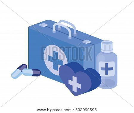 First Aid Kit On White Background Vector Illustration Design