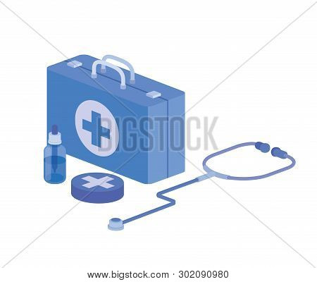 First Aid Kit On White Background Vector Illustration Design