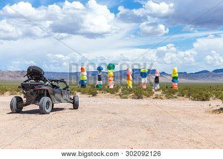 Las Vegas, Nevada, Usa - 12 May, 2019: Seven Magic Mountains Art Installation Near Las Vegas City. P