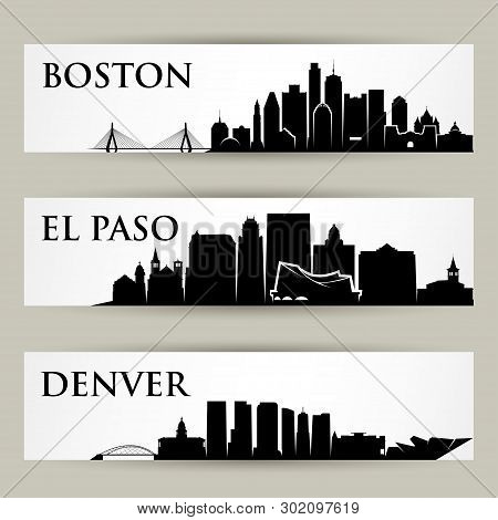 United States City Skylines - Vector Illustration - Vector