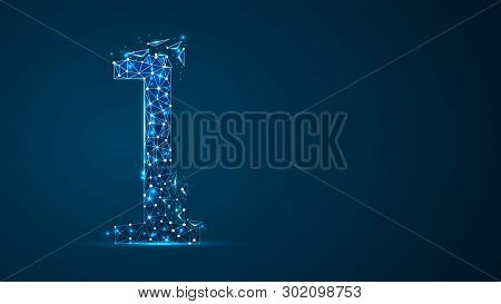 Number One 2d Low Poly Abstract Illustration Consisting Of Points, Lines, And Shapes In The Form Of 