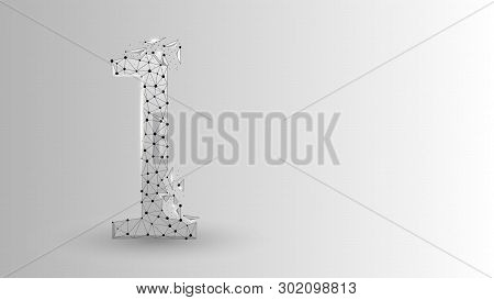 Number One 2d Low Poly Abstract Illustration Consisting Of Points, Lines, And Shapes In The Form Of 