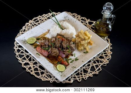 Peruvian Food: Lomo Saltado, Salted Beef In A Dish. Peru