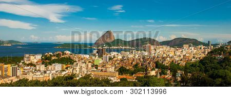 Beautiful Landscape With A View Of The Sea And The Sugarloaf Mountain. Pao De Acucar. Rio De Janeiro