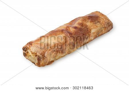 Baking From Puff Pastry, Vertuta Or Placinda With Cottage Cheese And Cheese, Served With Sour Cream.