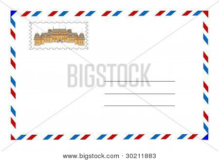 vector sobre y sello de correos