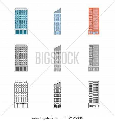 Vector Illustration Of Municipal And Center Icon. Set Of Municipal And Estate   Stock Vector Illustr