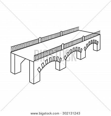 Vector Illustration Of Bridge And Relocation Icon. Collection Of Bridge And Column Vector Icon For S