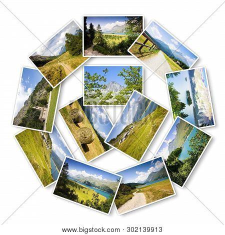Walking Around Sils Lake In The Upper Engadine Valley - (europe - Switzerland) - Circular Compositio