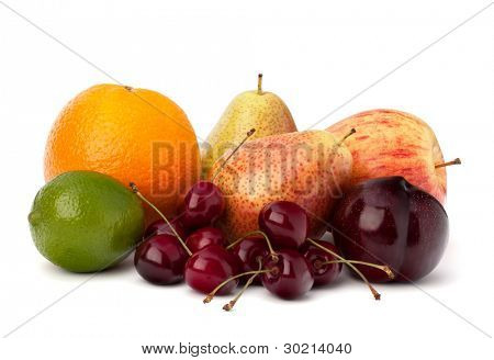 Fruit verscheidenheid geïsoleerd op witte achtergrond