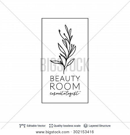 Beauty Room Or Salon Cosmetologist Logo Design.