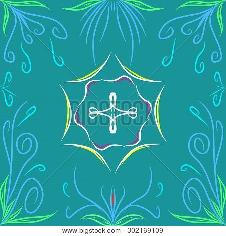 Abstrack Background With Blue Color Domination And A Litle Green Color