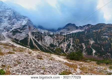 View Of Mount Skuta In Autumn. Northern Slovenia