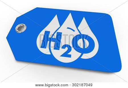 Water H20 Price Tag Buy Clean Drinkable Service 3d Illustration