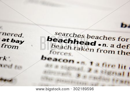 Word Or Phrase Beachhead In A Dictionary.