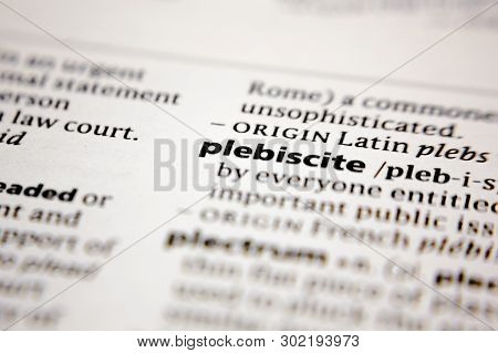 Word Or Phrase Plebiscite In A Dictionary.