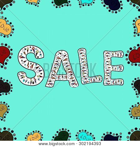 Vector Illustration. Seamless Pattern. Design Elements For Magazine, Leaflet, Billboard, Sale. Unive