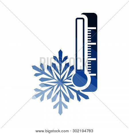 Winter Cold Icon. Flat Color Ladder Design. Vector Illustration.