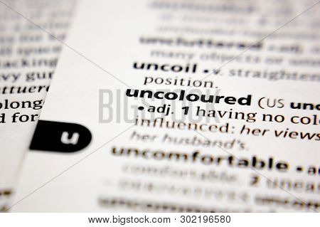 Word Or Phrase Uncoloured In A Dictionary.