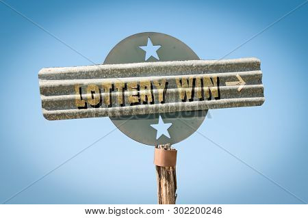 Street Sign The Direction Way To Lottery Win