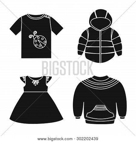 Vector Illustration Of Little And Cotton Symbol. Collection Of Little And Kid Stock Symbol For Web.