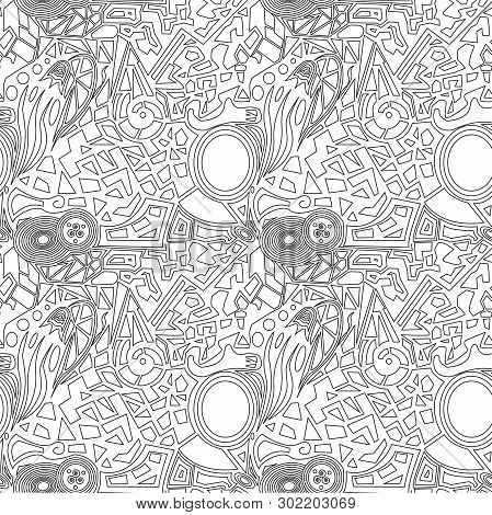 Abstract White Vector Doodle Background . Seamless Texture