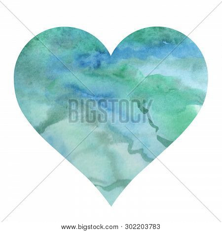 Watercolor Illustration. A Heart Filled Watercolor Background