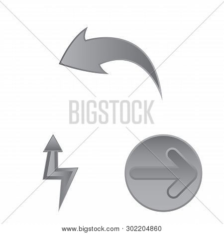 Vector Illustration Of Element And Arrow Logo. Set Of Element And Direction Vector Icon For Stock.