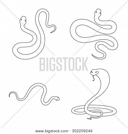 Vector Design Of Poison And Evil Icon. Collection Of Poison And Bite Vector Icon For Stock.