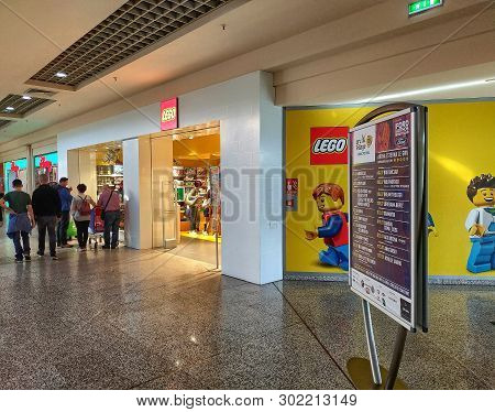 The Lego Store At A Shopping Mall.