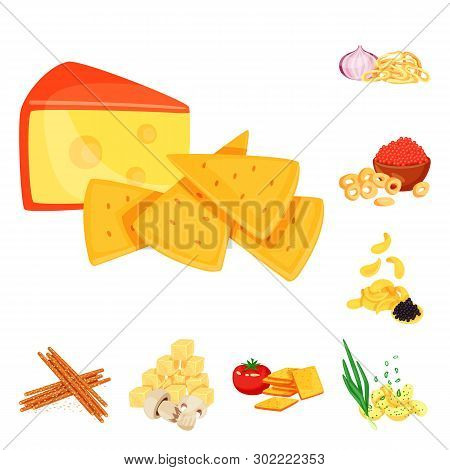 Vector Design Of Food And Product Symbol. Set Of Food And Party Vector Icon For Stock.