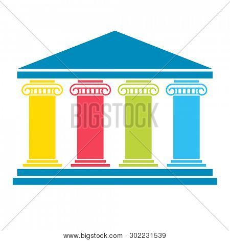 Four pillar diagram. Clipart image isolated on white background
