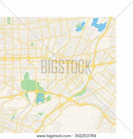 Empty Vector Map Of El Monte, California, Usa, Printable Road Map Created In Classic Web Colors For 