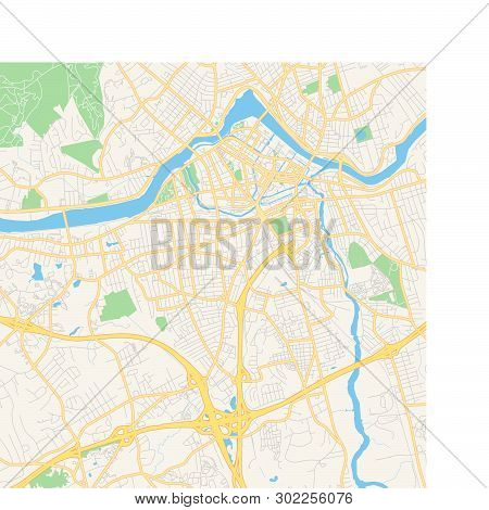 Empty Vector Map Of Lowell, Massachusetts, Usa, Printable Road Map Created In Classic Web Colors For