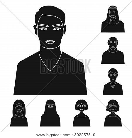 Vector Illustration Of Photo And Character  Icon. Set Of Photo And Face Vector Icon For Stock.