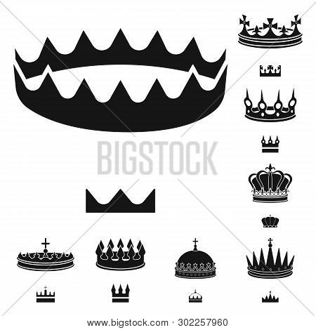 Vector Design Of King And Majestic Sign. Set Of King And Gold Stock Vector Illustration.