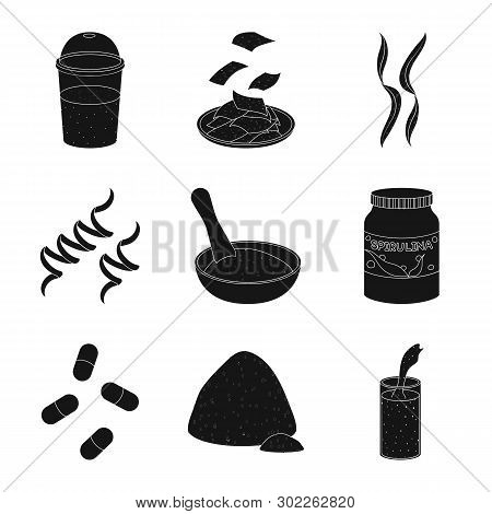 Vector Illustration Of Grass And Natural Symbol. Set Of Grass And Seaweed Stock Vector Illustration.