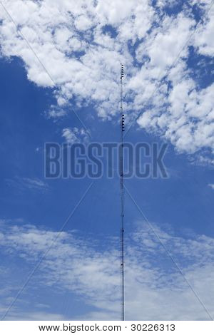 Televison Mast - Cloudy Blue Sky