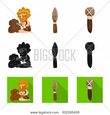 Vector Design Of Evolution  And Prehistory Logo. Set Of Evolution  And Development  Stock Symbol For