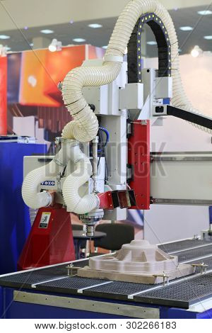 Cnc Milling Machine. Machine For High-quality Milling And Engraving Surfaces Of Parts. Milling And E