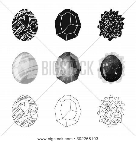Vector Illustration Of Animal And Prehistoric Logo. Set Of Animal And Cute  Stock Vector Illustratio