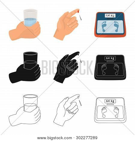 Vector Design Of Diet And Treatment  Icon. Set Of Diet And Medicine Stock Vector Illustration.