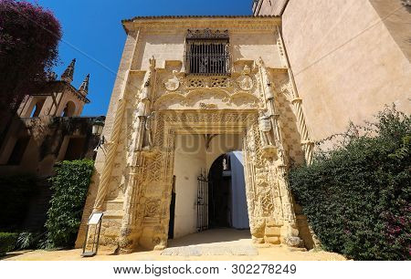 Marchena Door, Alcazar, Royal Palace, Seville, Andalusia, Spain