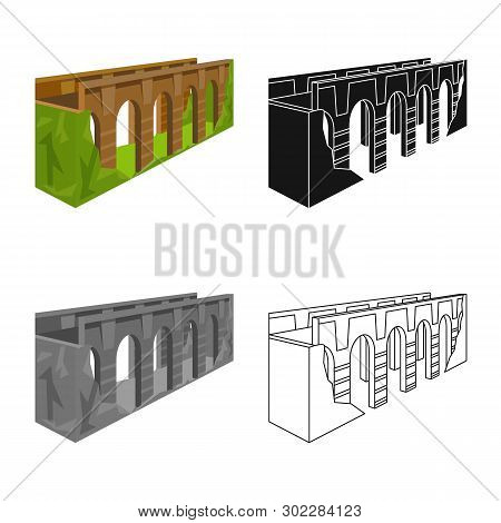 Vector Design Of Bridge And Relocation Symbol. Collection Of Bridge And Column Vector Icon For Stock