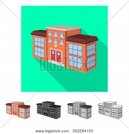 Vector Design Of School And University Icon. Collection Of School And Building Stock Vector Illustra
