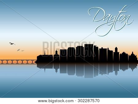 Dayton Skyline - Ohio, United States Of America, Usa - Vector Illustration - Vector