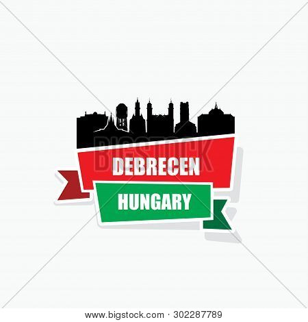 Debrecen, Hungary Ribbon Banner - Vector Illustration - Vector